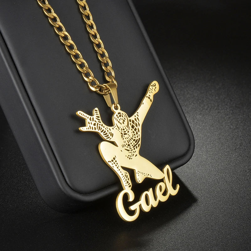 Personalized Name And Cartoon Character Necklaces Pendants