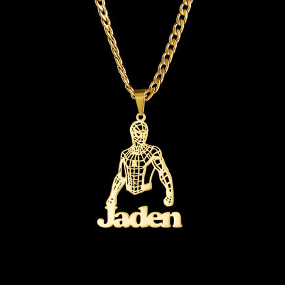 Personalized Name And Cartoon Character Necklaces Pendants