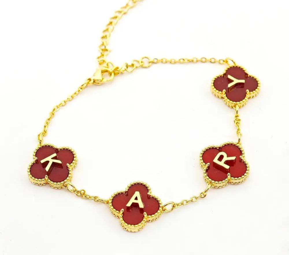 18k Gold Enamel Letter Necklace /Handmade Enamel Initial Necklace /Gold Initial Necklace