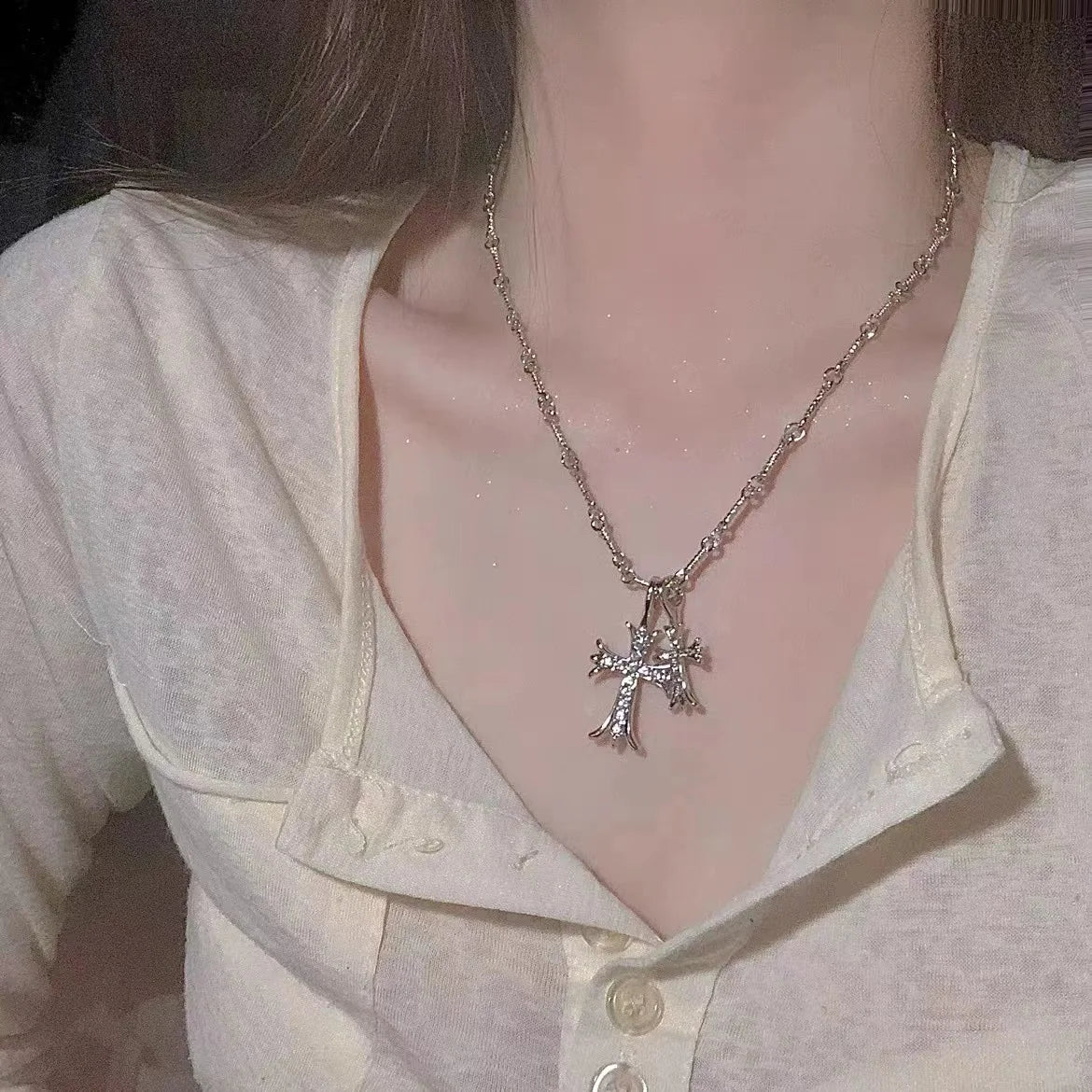 Double Cross Me Necklace