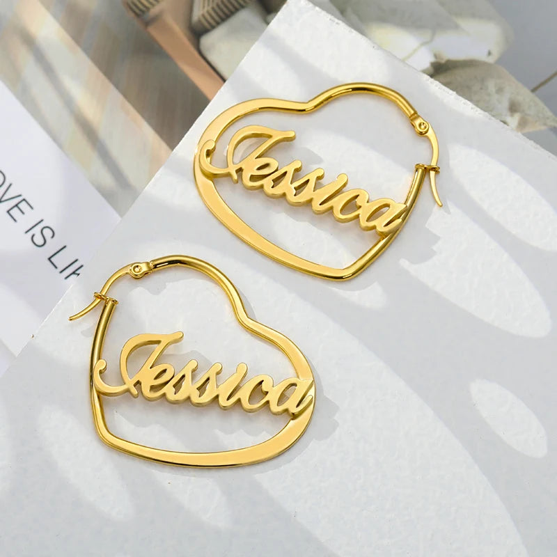 Dime size name hoop earrings for babies, kids, children