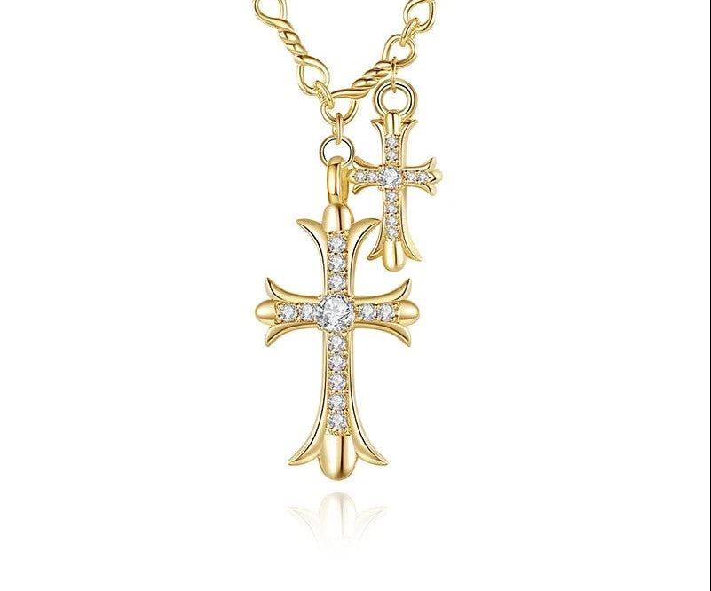 Charm Gold Color Cross Necklace