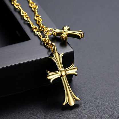 Charm Gold Color Cross Necklace