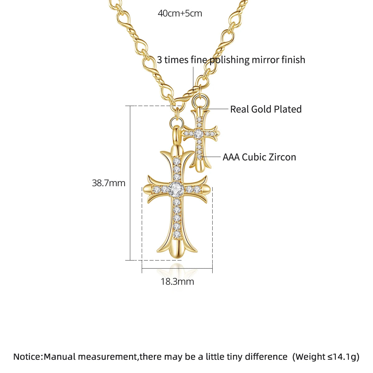 Charm Gold Color Cross Necklace