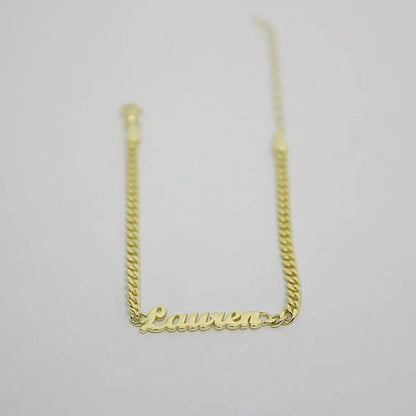 Cuban Chain Name Bracelet 3mm - KN Gifts