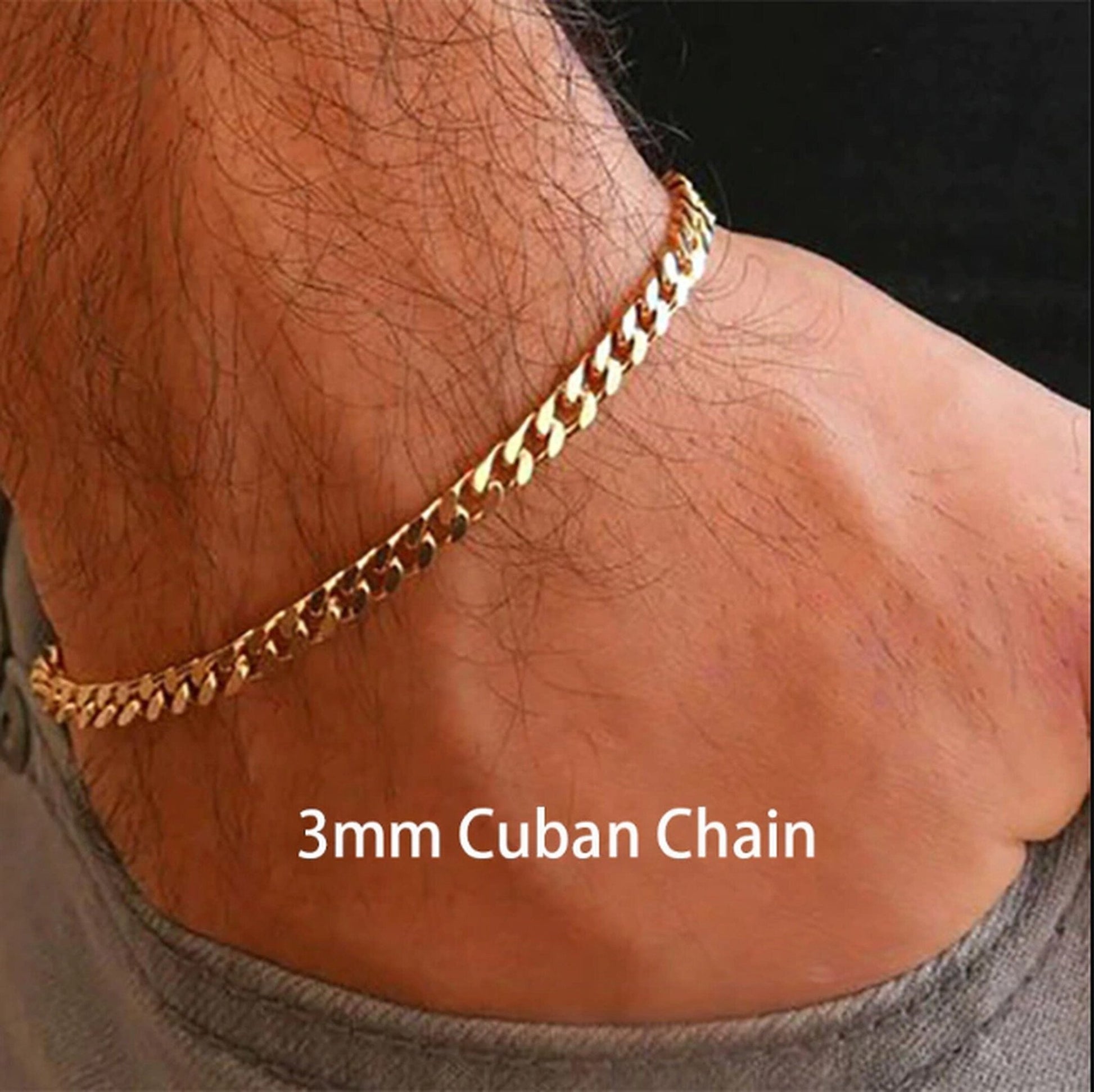 Cuban Chain Name Bracelet 3mm - KN Gifts