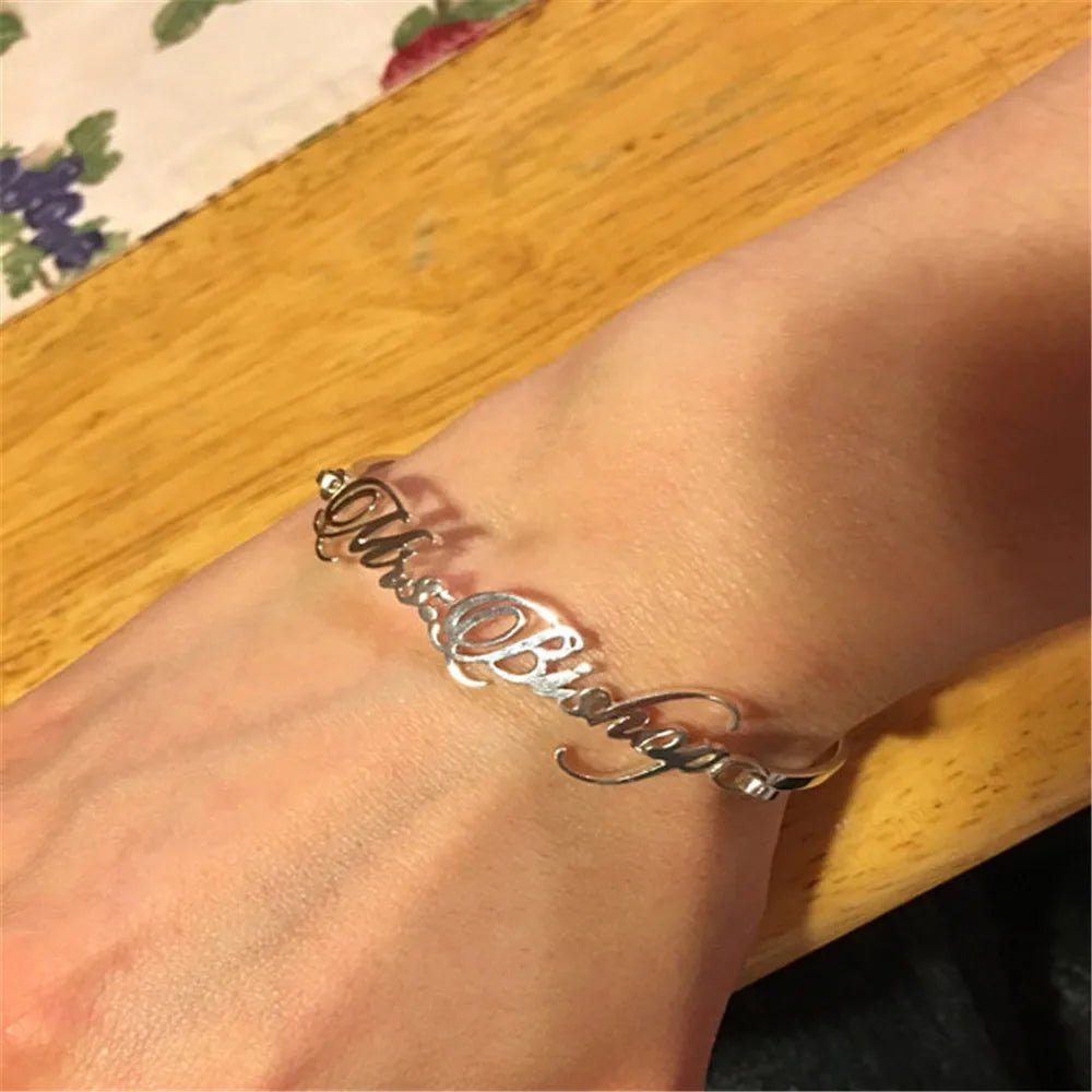 Custom Bangle Bracelet - Name Bangle - KN Gifts