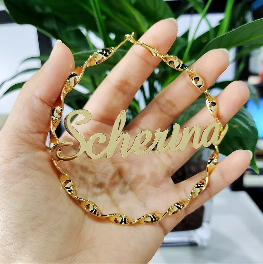 Custom Name Earrings ,Name Earrings, Name Earrings Hoop