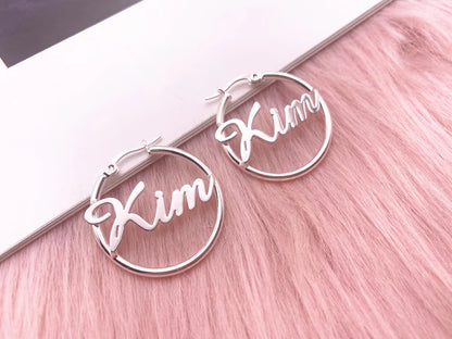 Custom Name Hoop Earrings