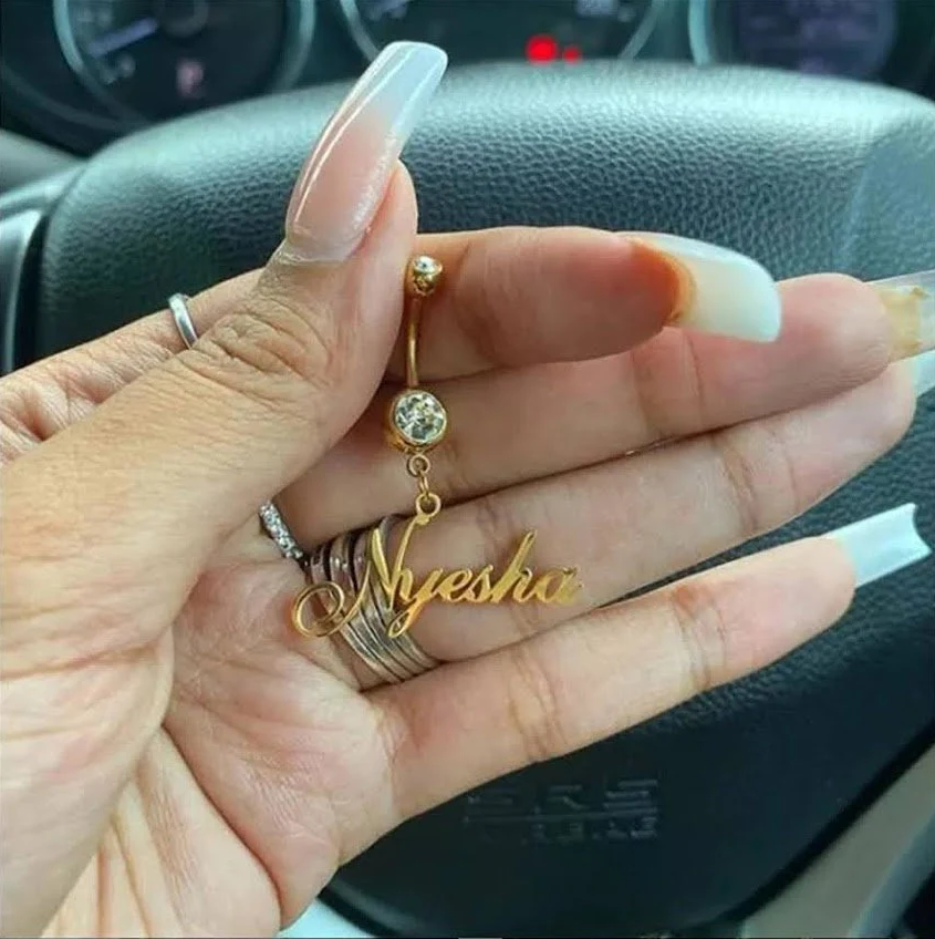 Custom Name Belly Ring ,Name Belly Rings